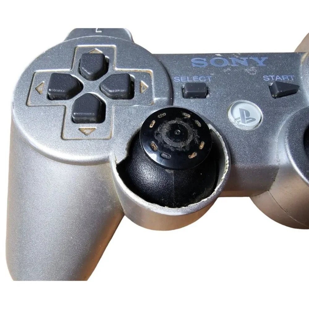 Sony Playstation 3 Silver DualShock 3 Controller Sixaxis FOR PARTS READ DESCRIPT